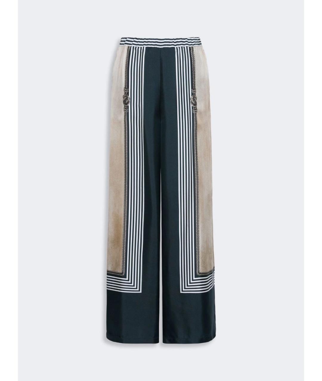 MAX MARA Темно-синие шелковые прямые брюки, фото 6