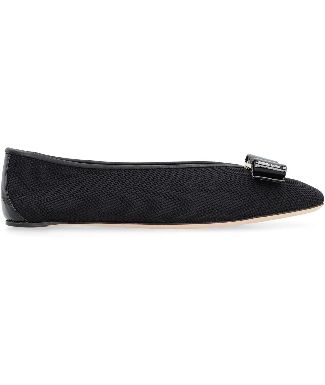 FERRAGAMO Черные кожаные балетки, фото 2