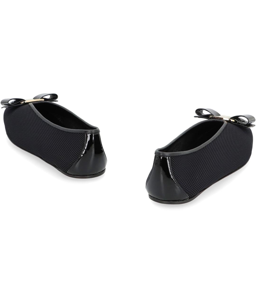 FERRAGAMO Черные кожаные балетки, фото 4
