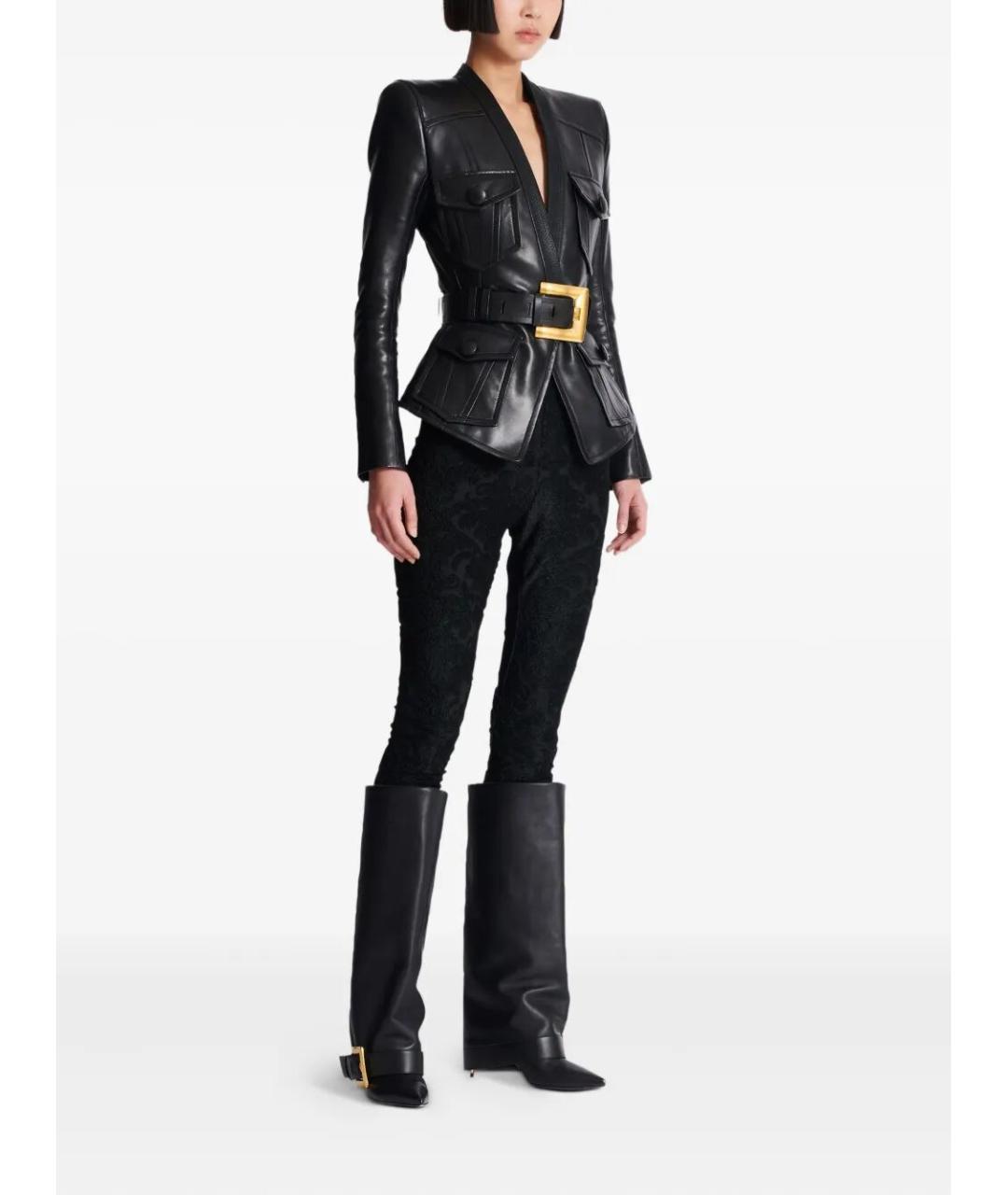 BALMAIN Черная кожаная куртка, фото 5