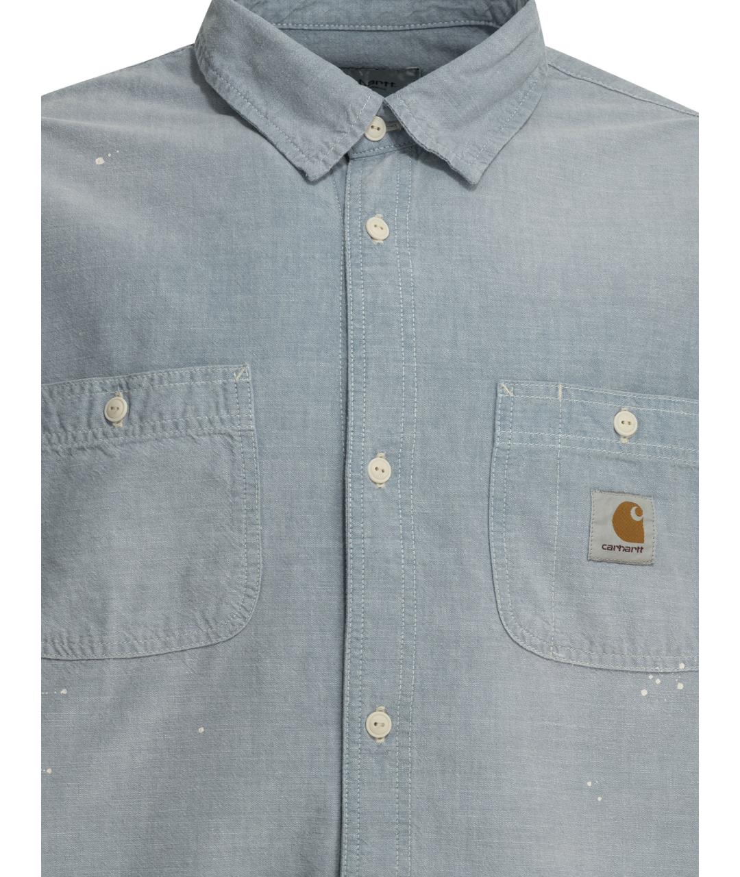 CARHARTT WIP Голубая хлопковая кэжуал рубашка, фото 3
