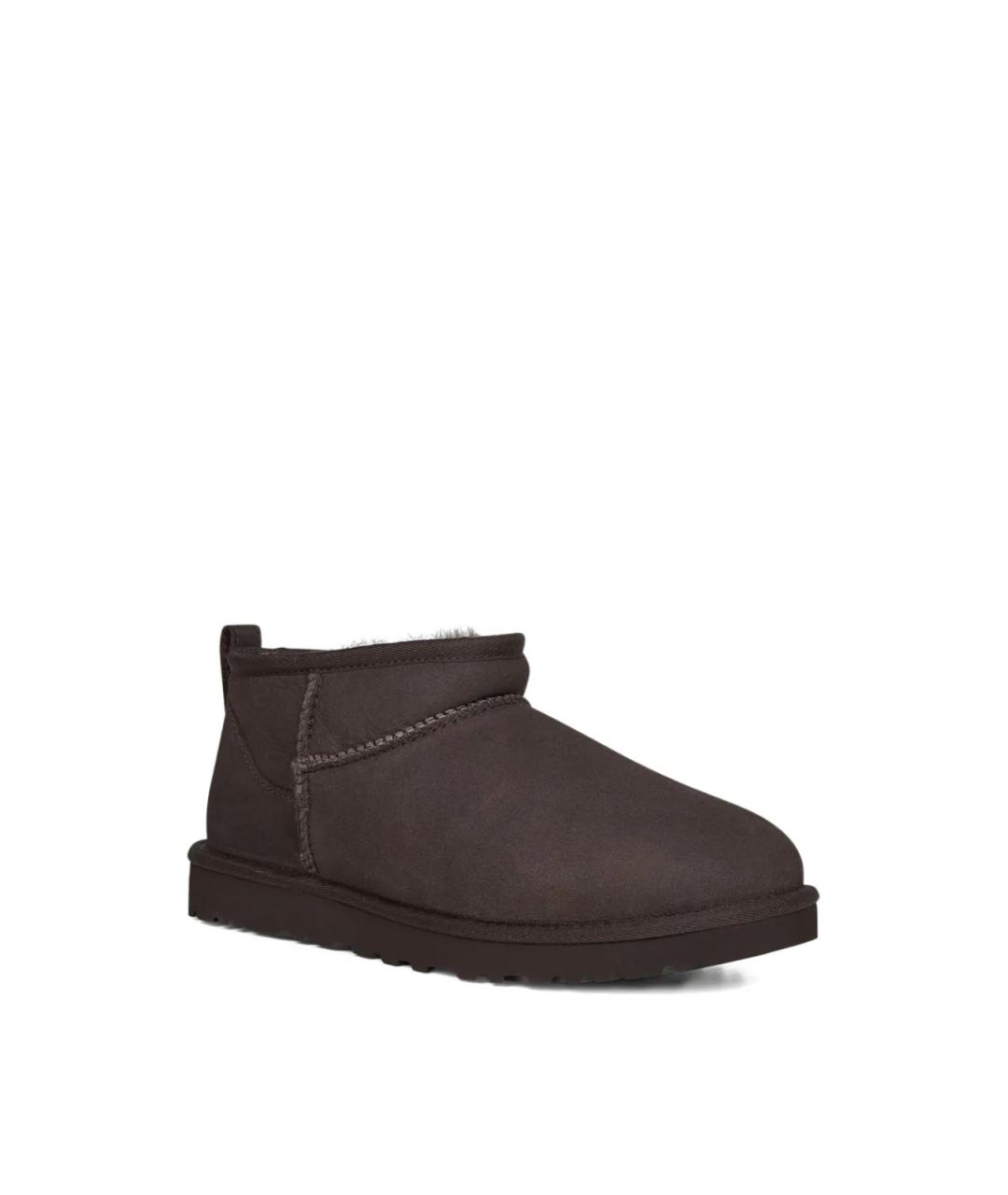 UGG AUSTRALIA Коричневые нубуковые низкие ботинки, фото 2