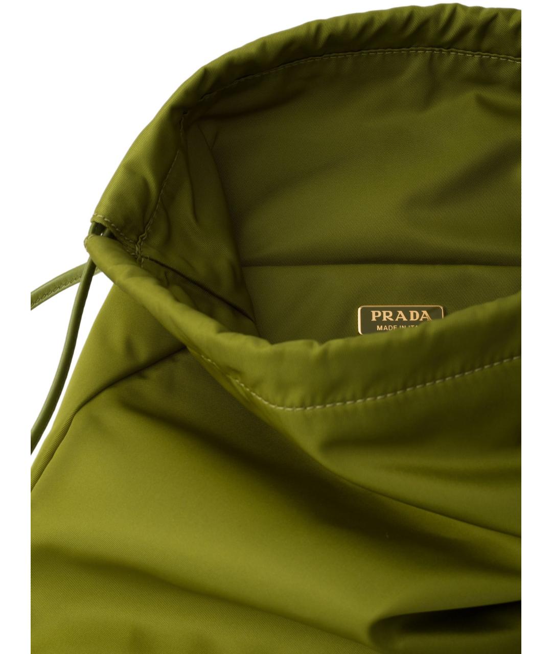 PRADA Зеленая синтетическая сумка с короткими ручками, фото 5