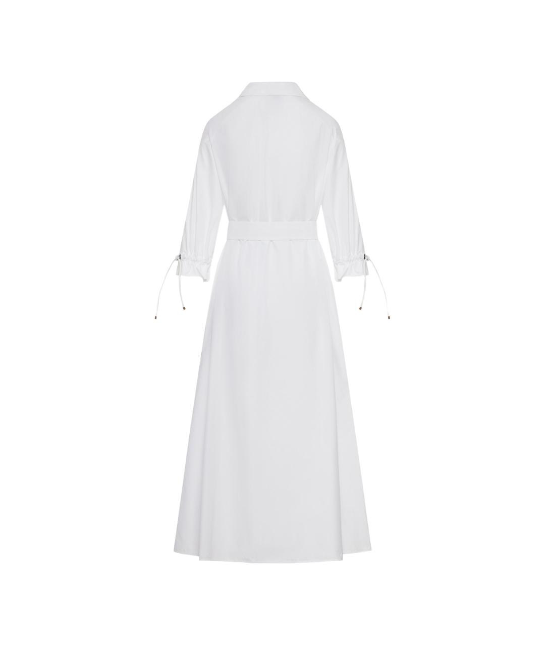 MAX MARA Белое хлопковое повседневное платье, фото 2