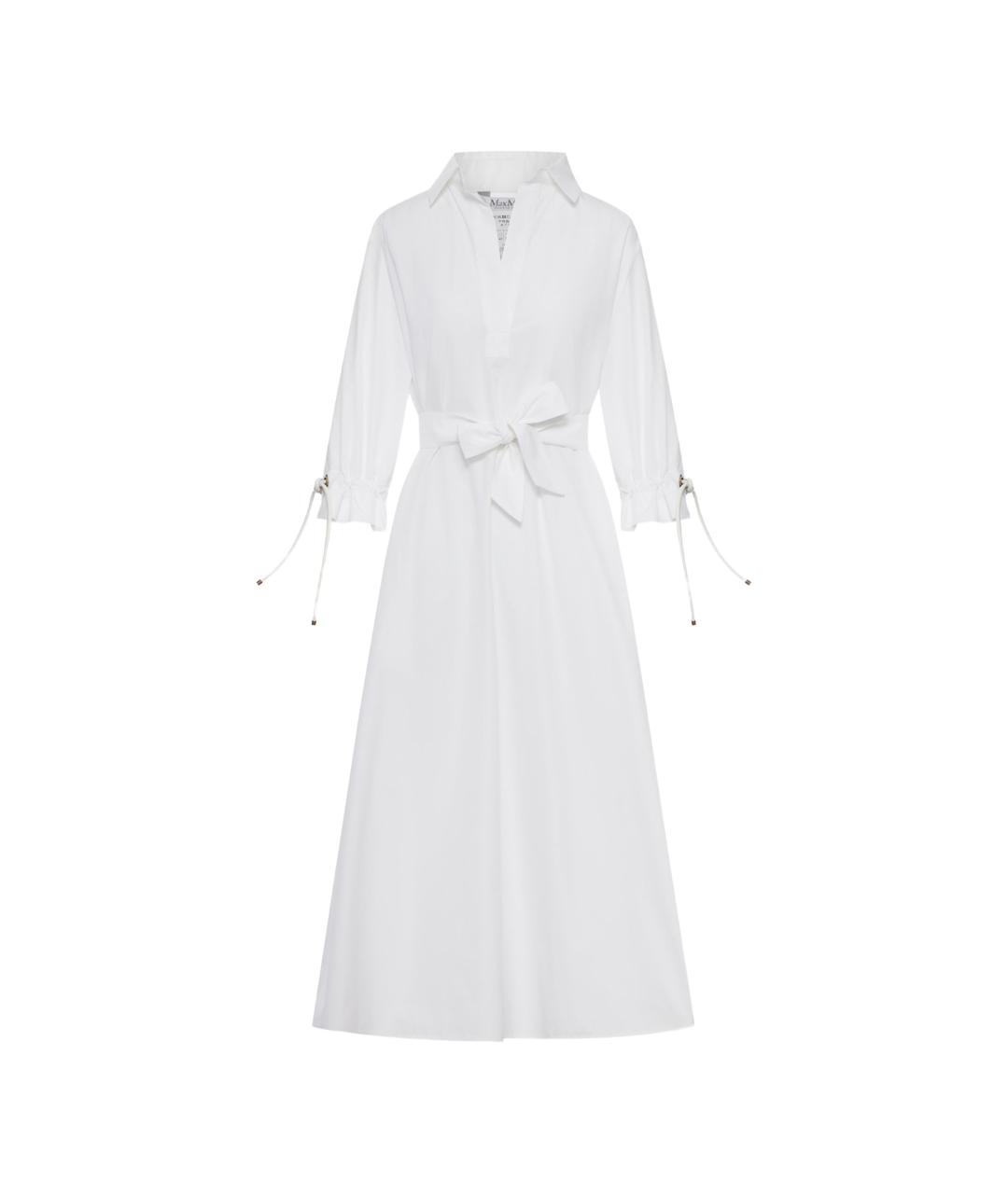 MAX MARA Белое хлопковое повседневное платье, фото 1