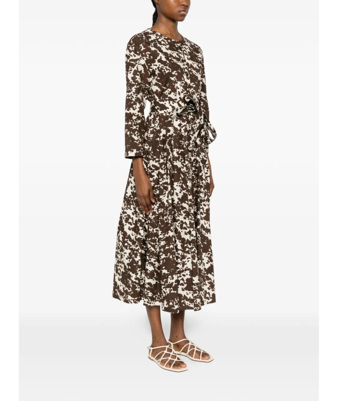 'S MAX MARA Коричневое хлопковое повседневное платье, фото 5