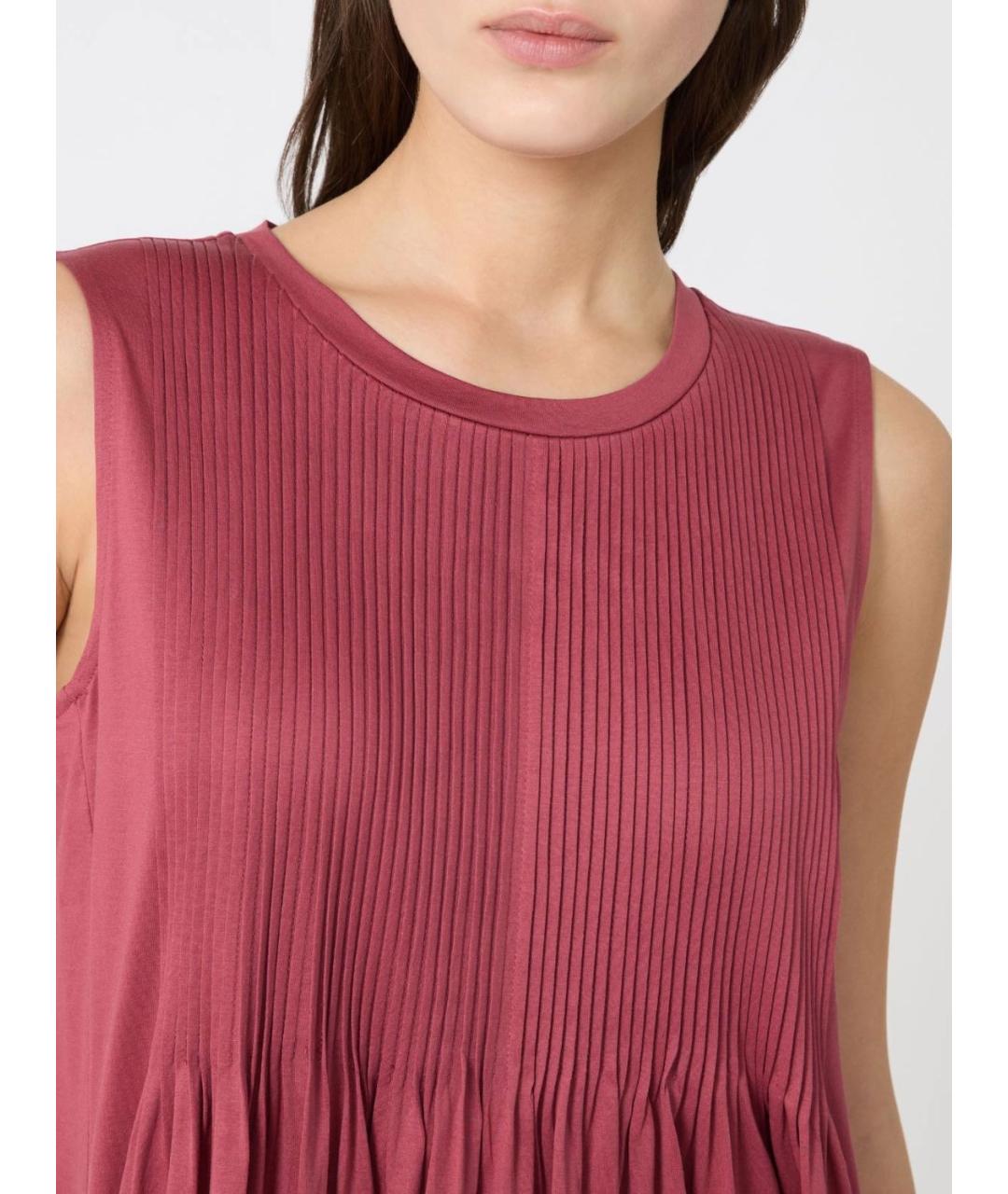 WEEKEND MAX MARA Фуксия хлопковое повседневное платье, фото 5