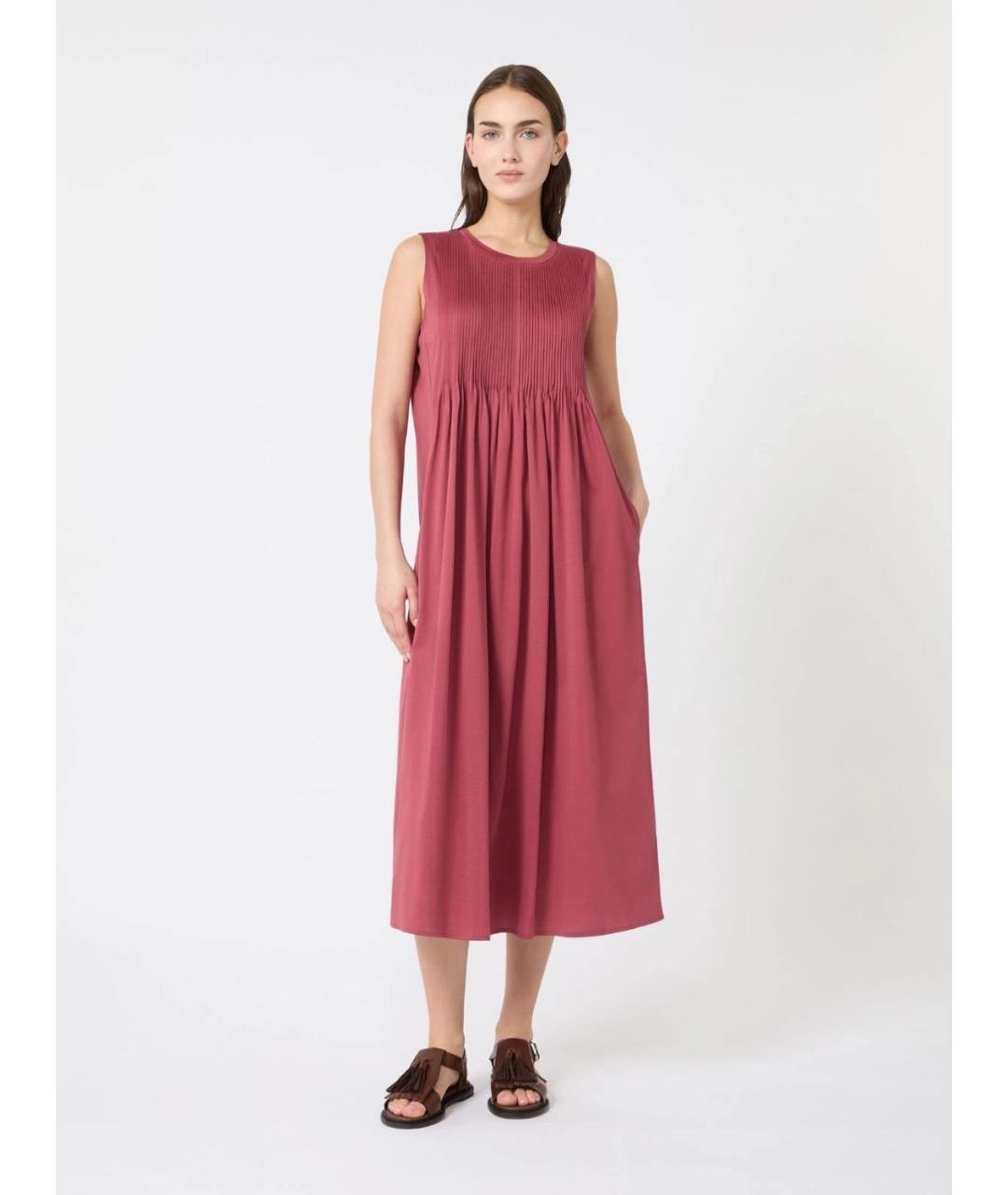 WEEKEND MAX MARA Фуксия хлопковое повседневное платье, фото 2