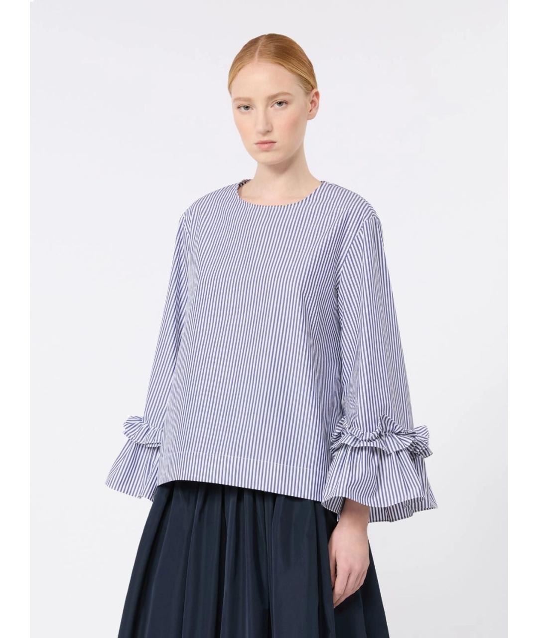 'S MAX MARA Голубая хлопковая рубашка, фото 3