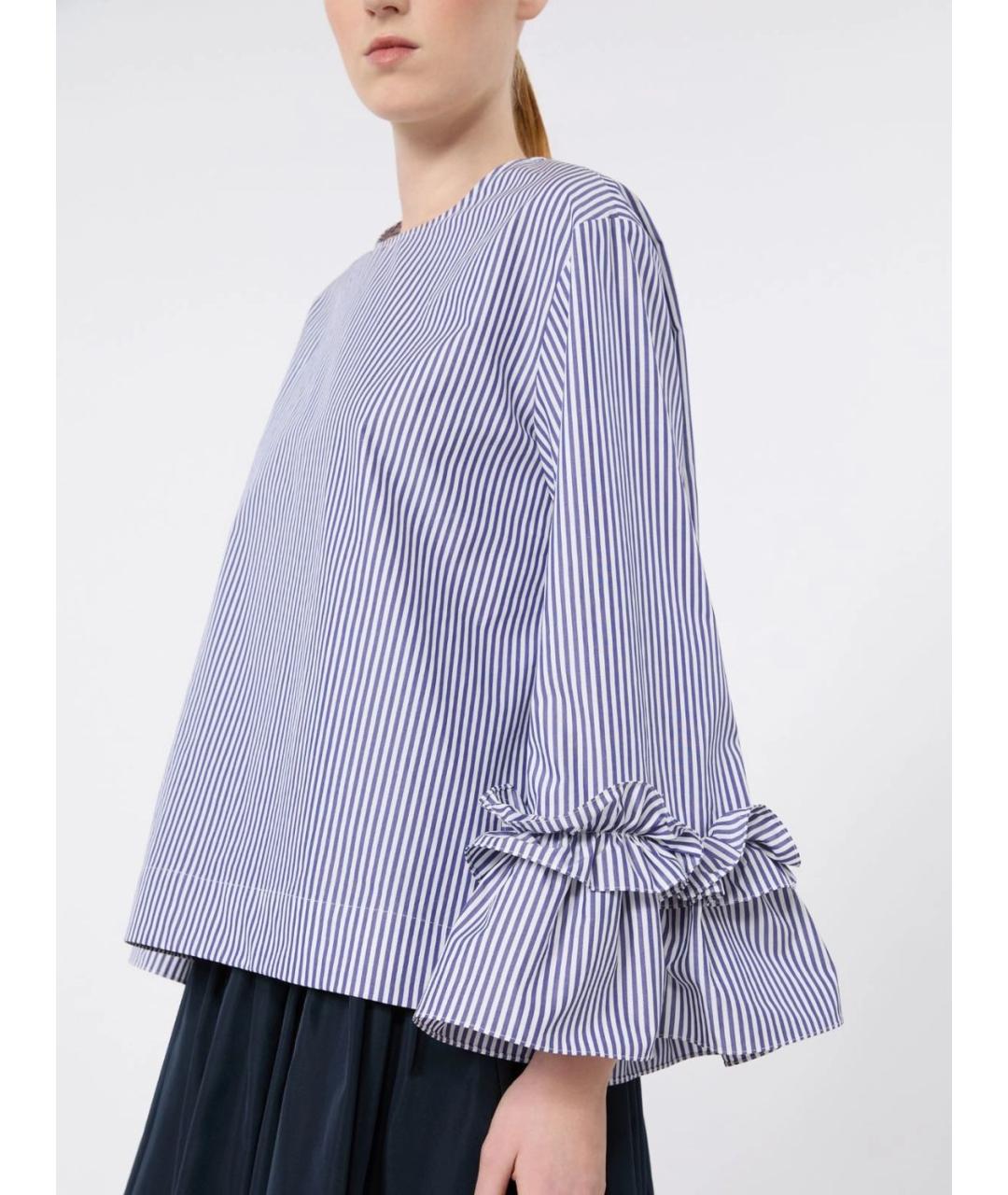 'S MAX MARA Голубая хлопковая рубашка, фото 5