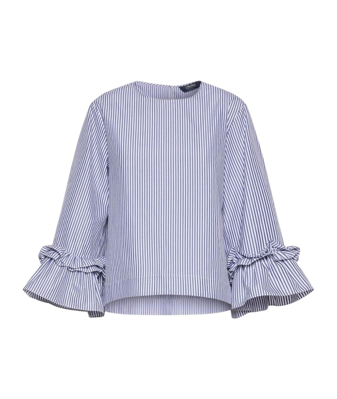 'S MAX MARA Голубая хлопковая рубашка, фото 1