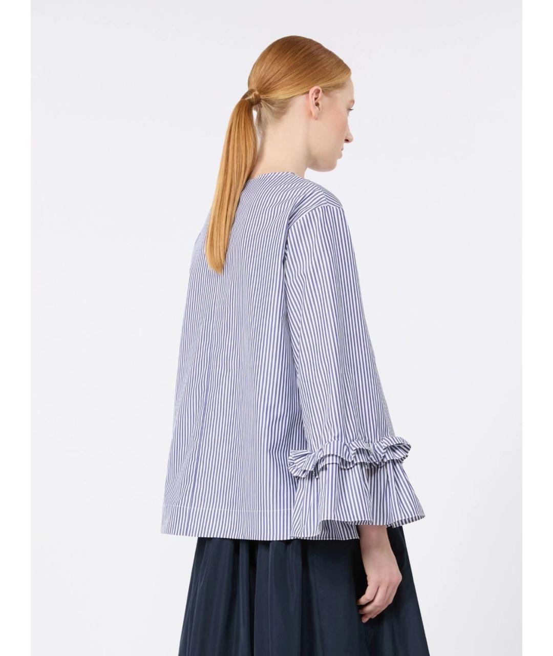 'S MAX MARA Голубая хлопковая рубашка, фото 4