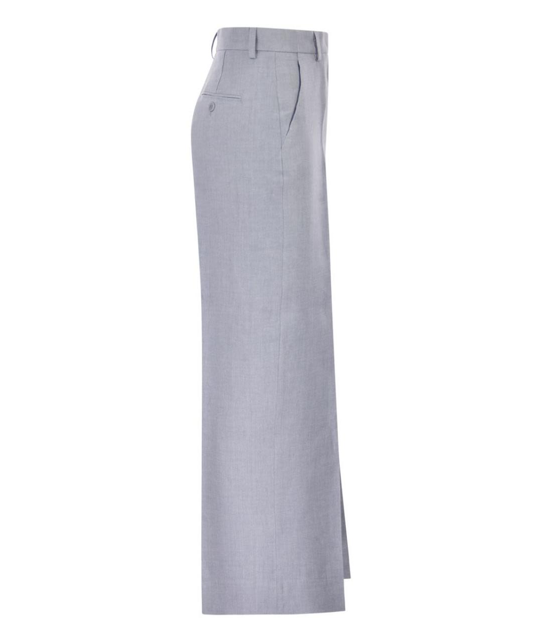 WEEKEND MAX MARA Синие льняные прямые брюки, фото 3