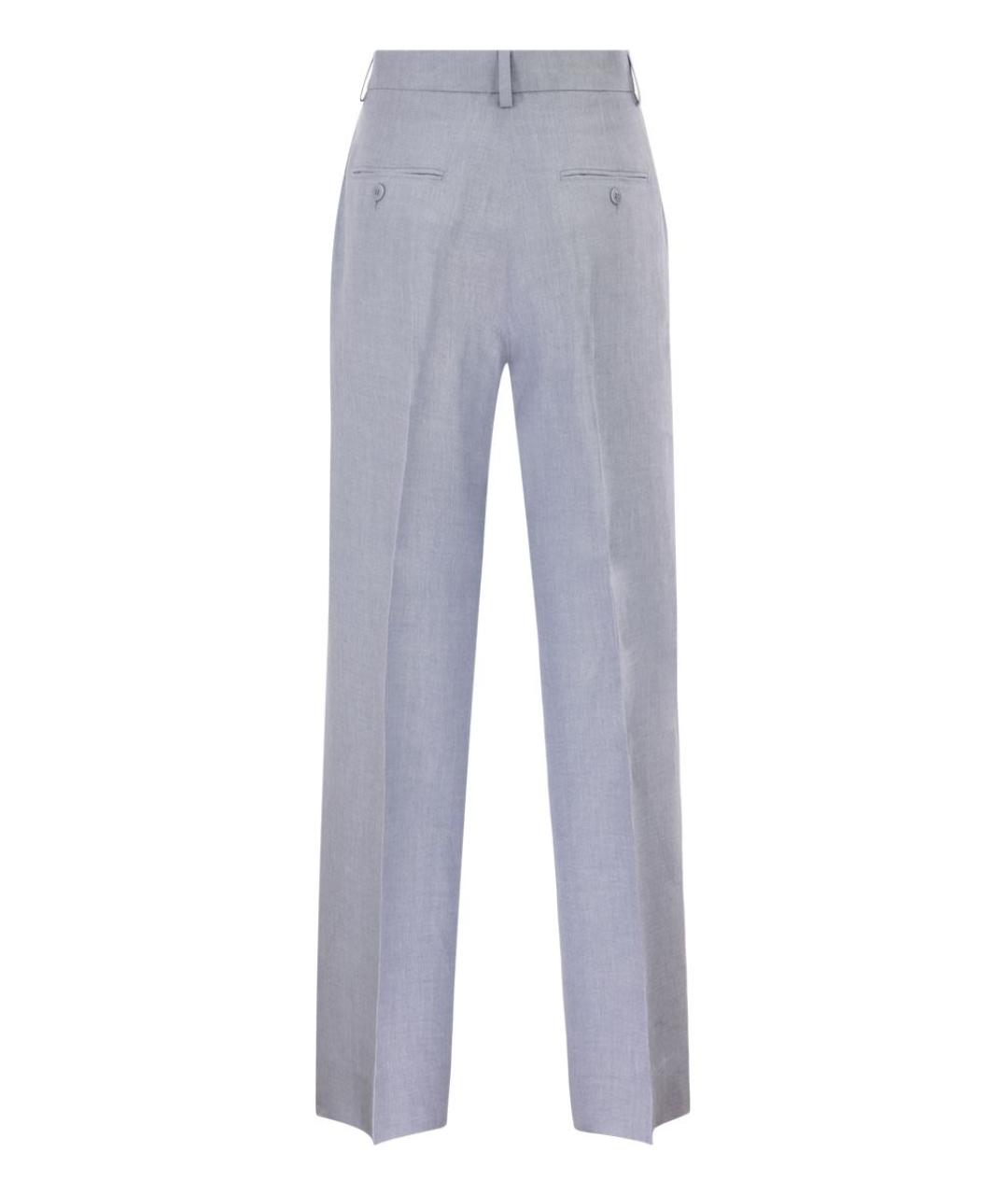 WEEKEND MAX MARA Синие льняные прямые брюки, фото 2