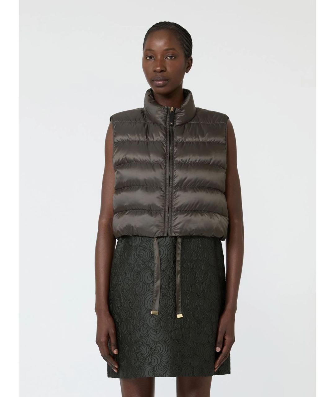 MAX MARA Хаки полиэстеровый жилет, фото 3