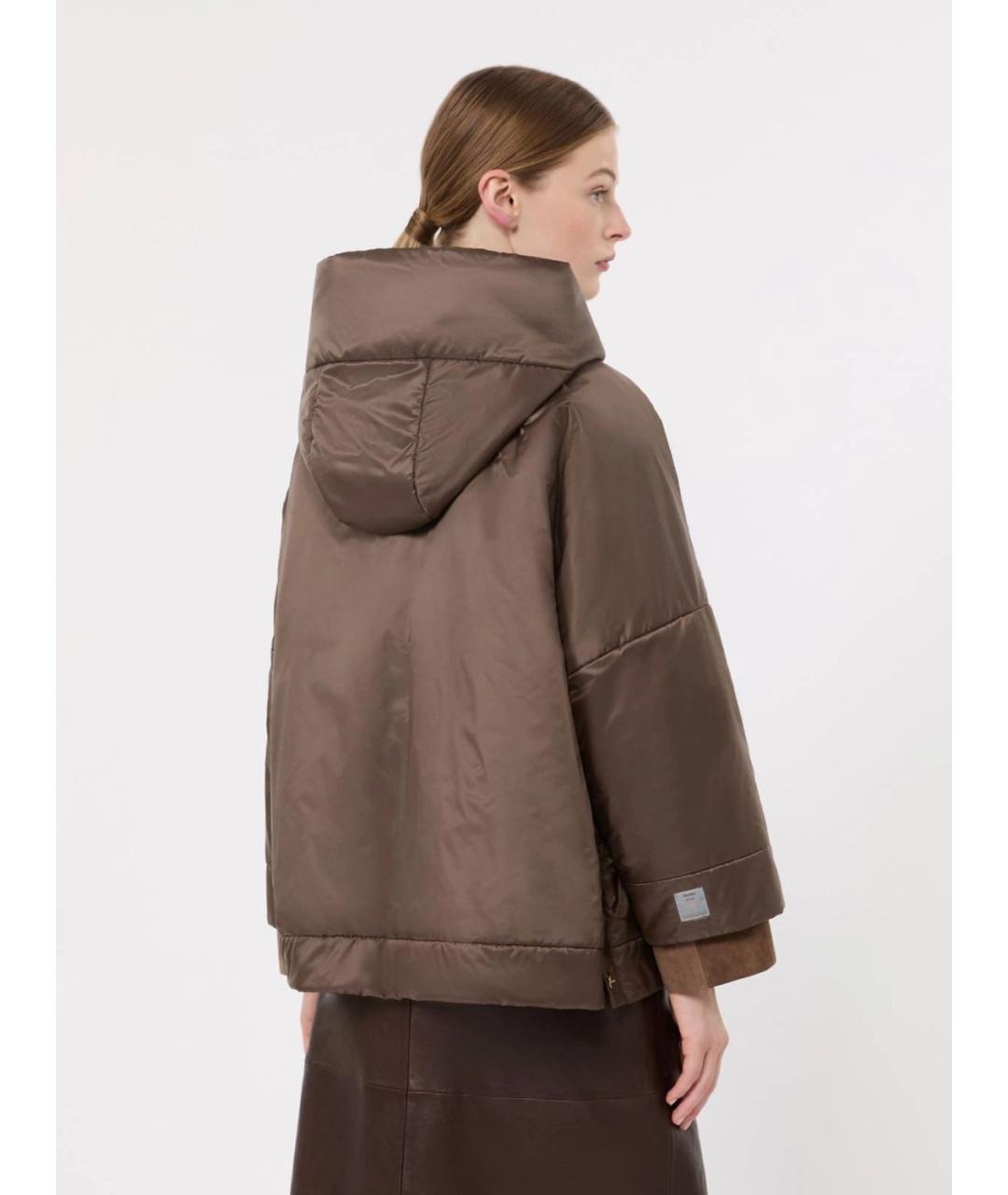 MAX MARA Коричневая полиэстеровая куртка, фото 4