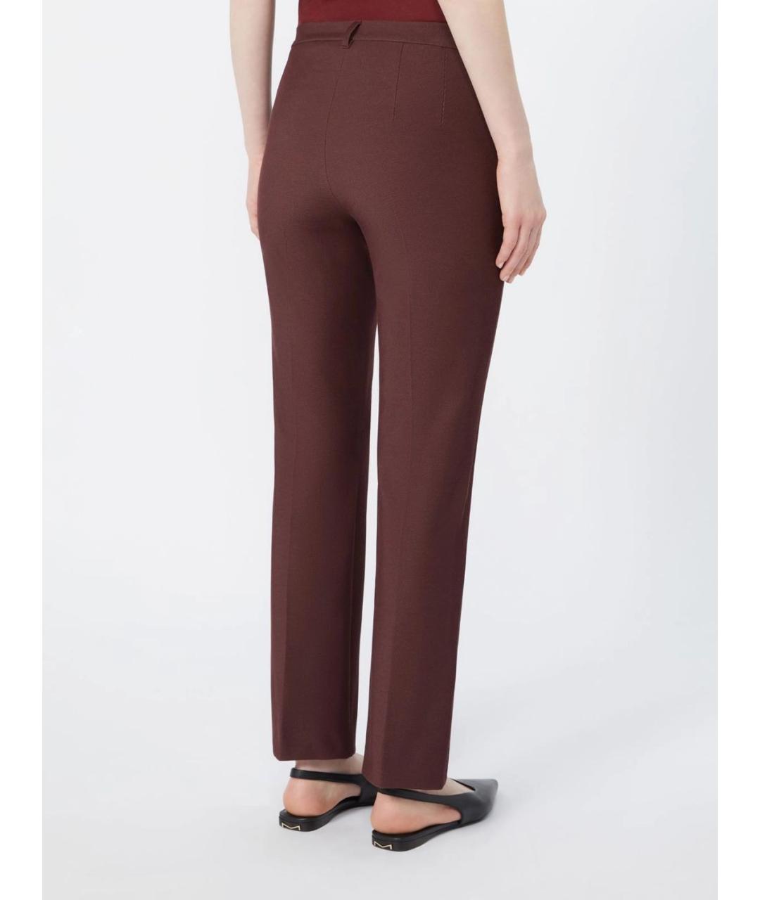 'S MAX MARA Бордовые хлопковые прямые брюки, фото 4