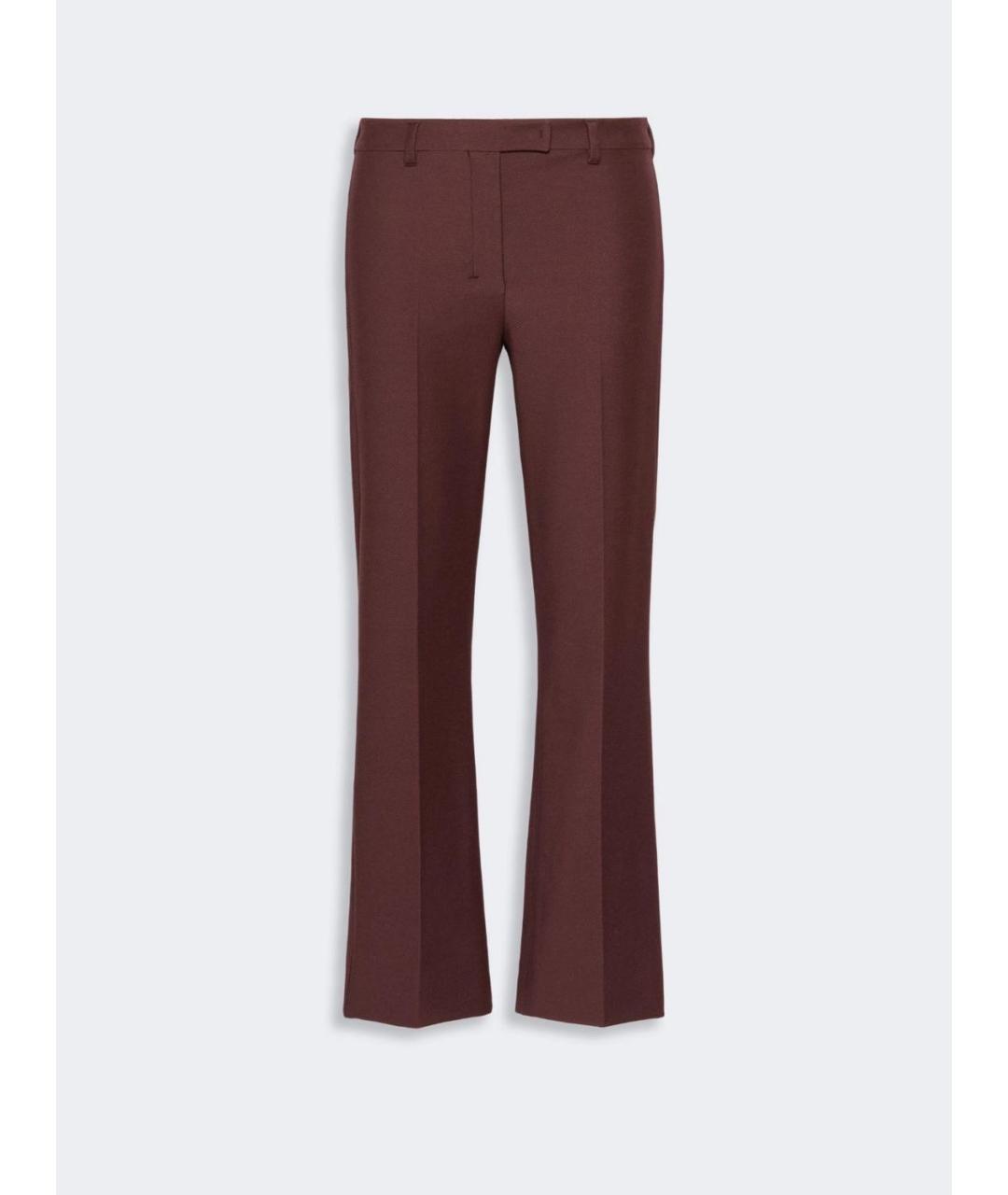 'S MAX MARA Бордовые хлопковые прямые брюки, фото 5