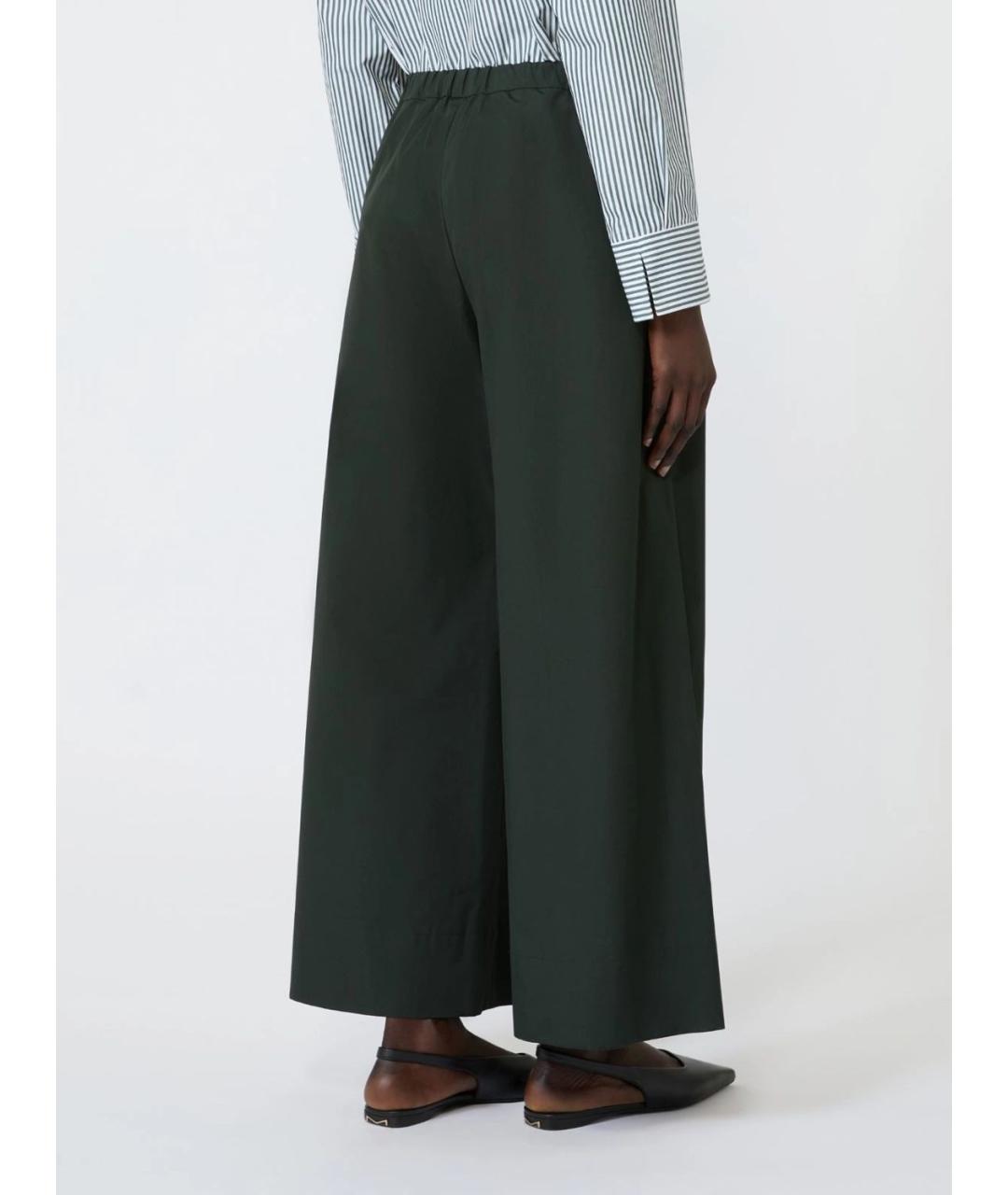 'S MAX MARA Зеленые хлопковые прямые брюки, фото 4