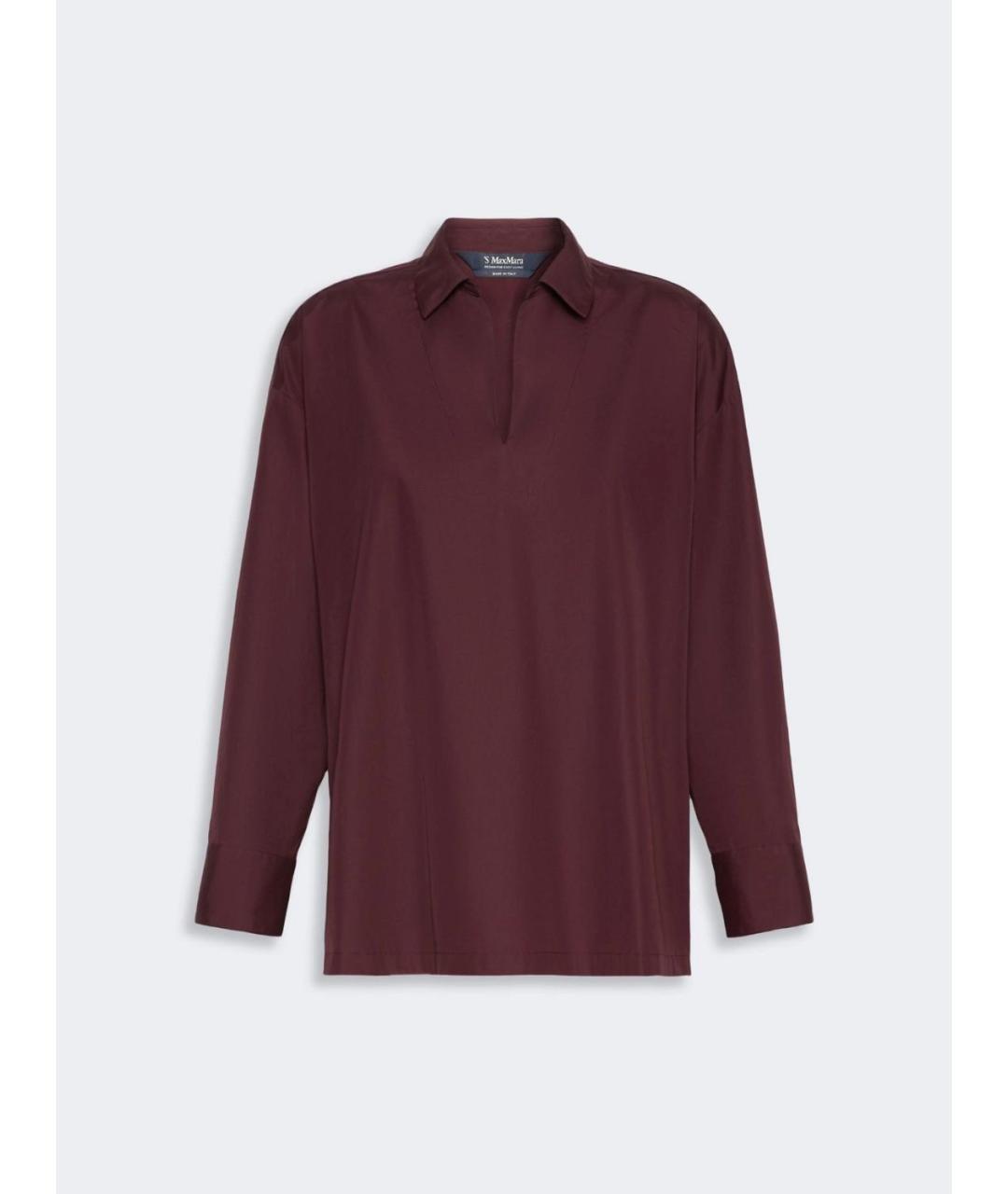 'S MAX MARA Бордовая хлопковая блузы, фото 1