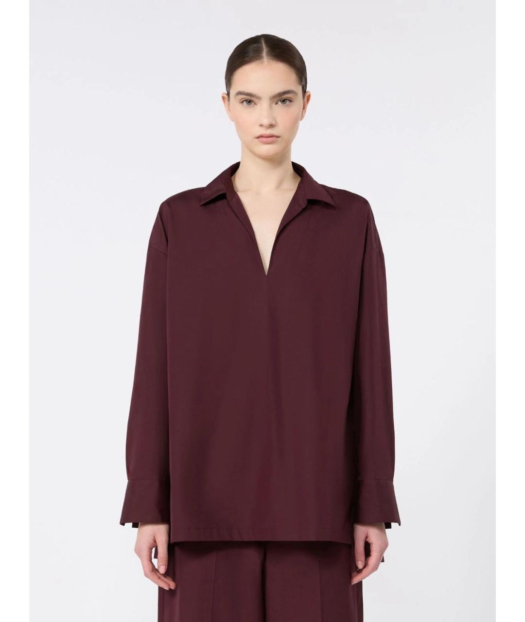 'S MAX MARA Бордовая хлопковая блузы, фото 3