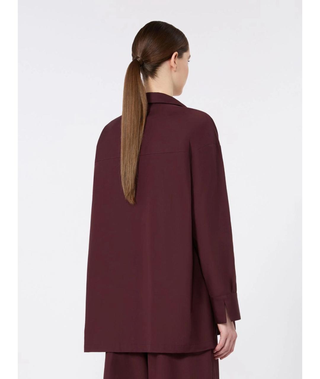 'S MAX MARA Бордовая хлопковая блузы, фото 4