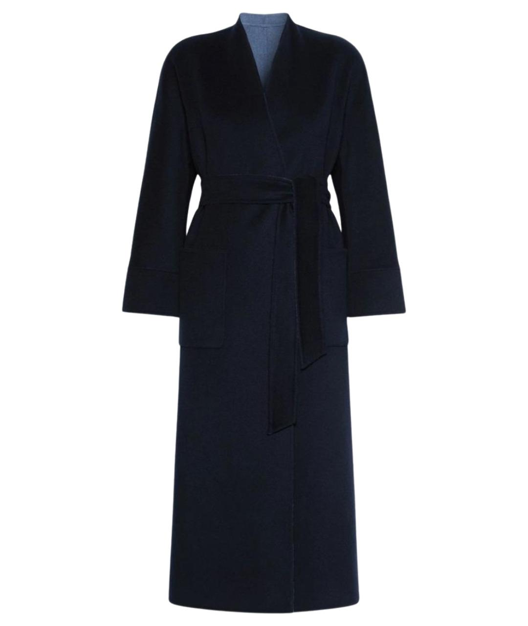 MAX MARA STUDIO Темно-синее шерстяное пальто, фото 1