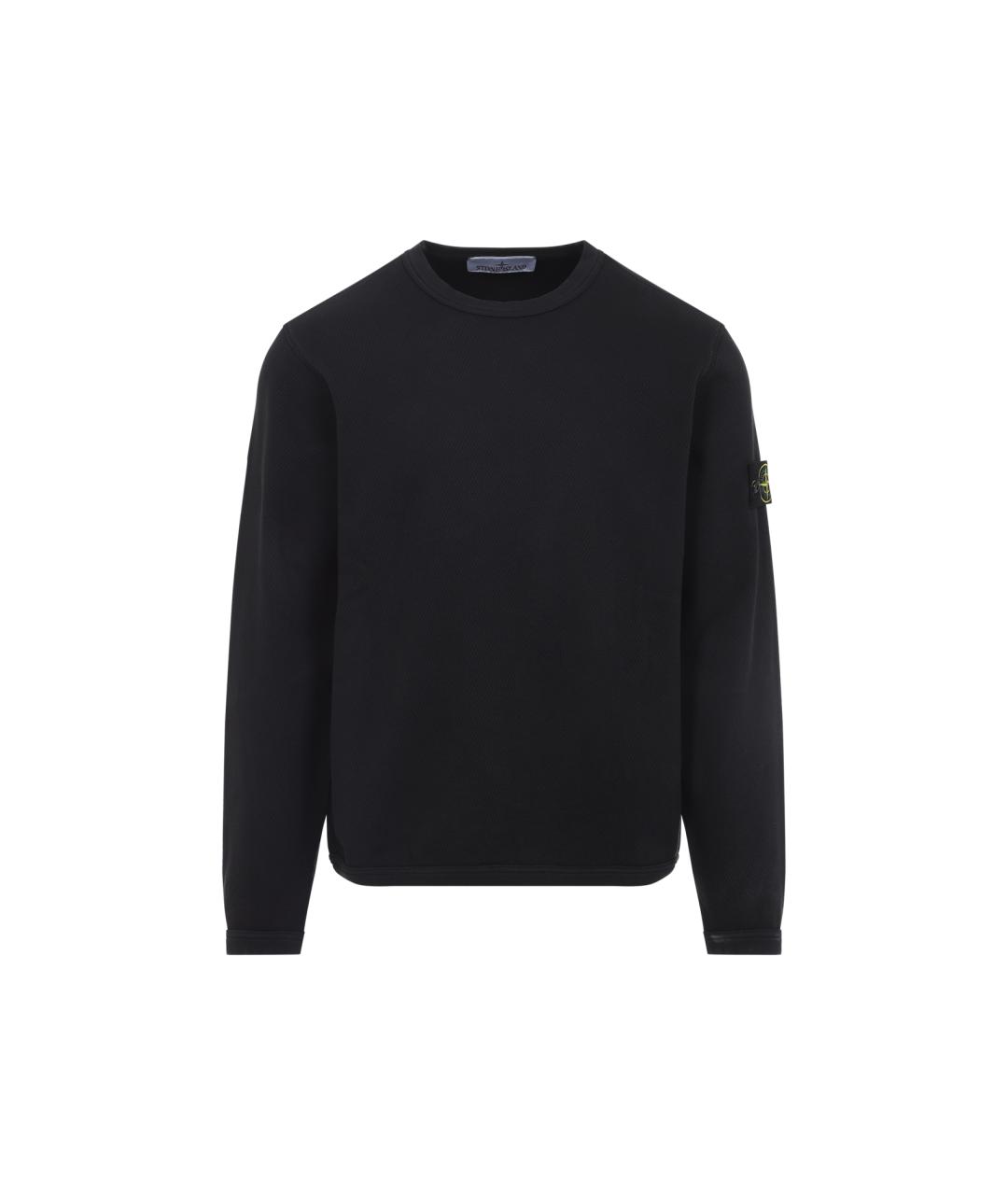 STONE ISLAND Черный хлопковый джемпер / свитер, фото 1