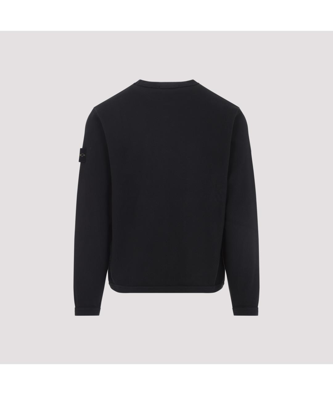 STONE ISLAND Черный хлопковый джемпер / свитер, фото 2