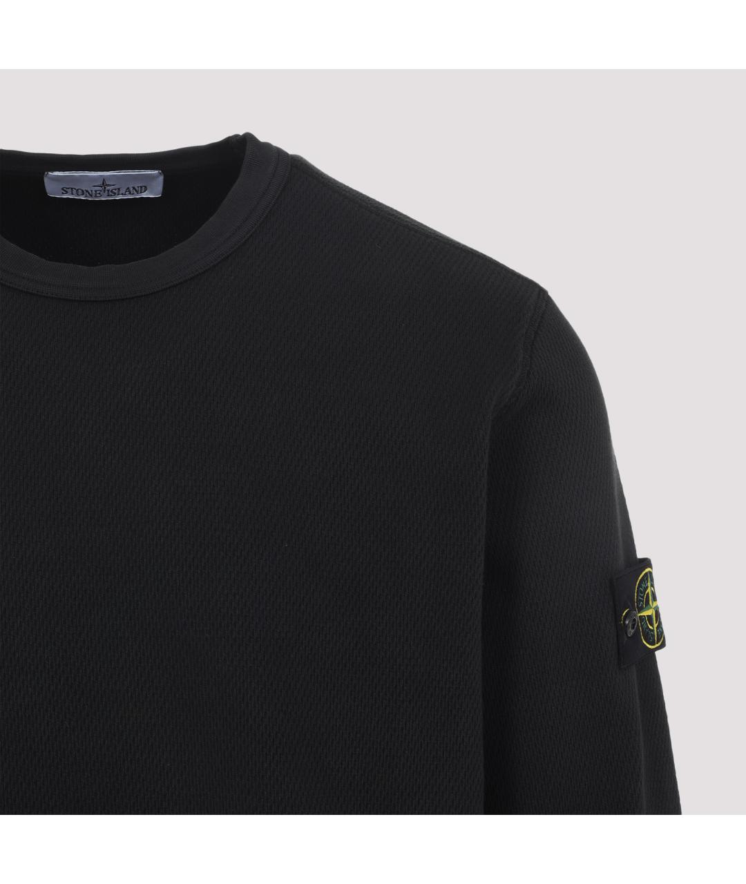 STONE ISLAND Черный хлопковый джемпер / свитер, фото 3