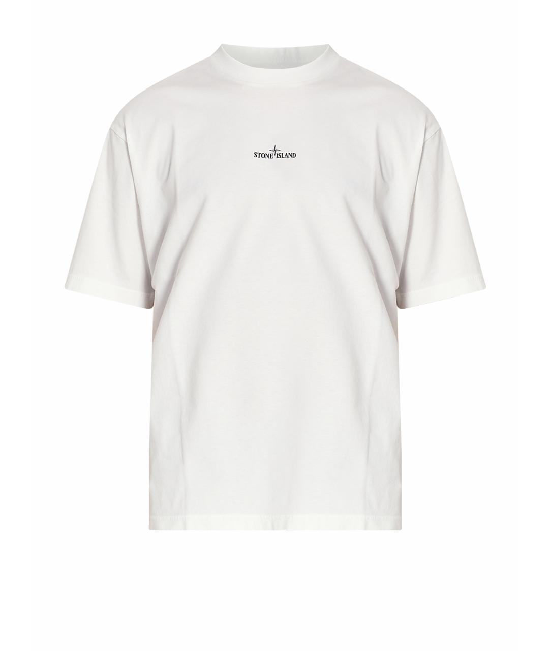 STONE ISLAND Белая хлопковая футболка, фото 1