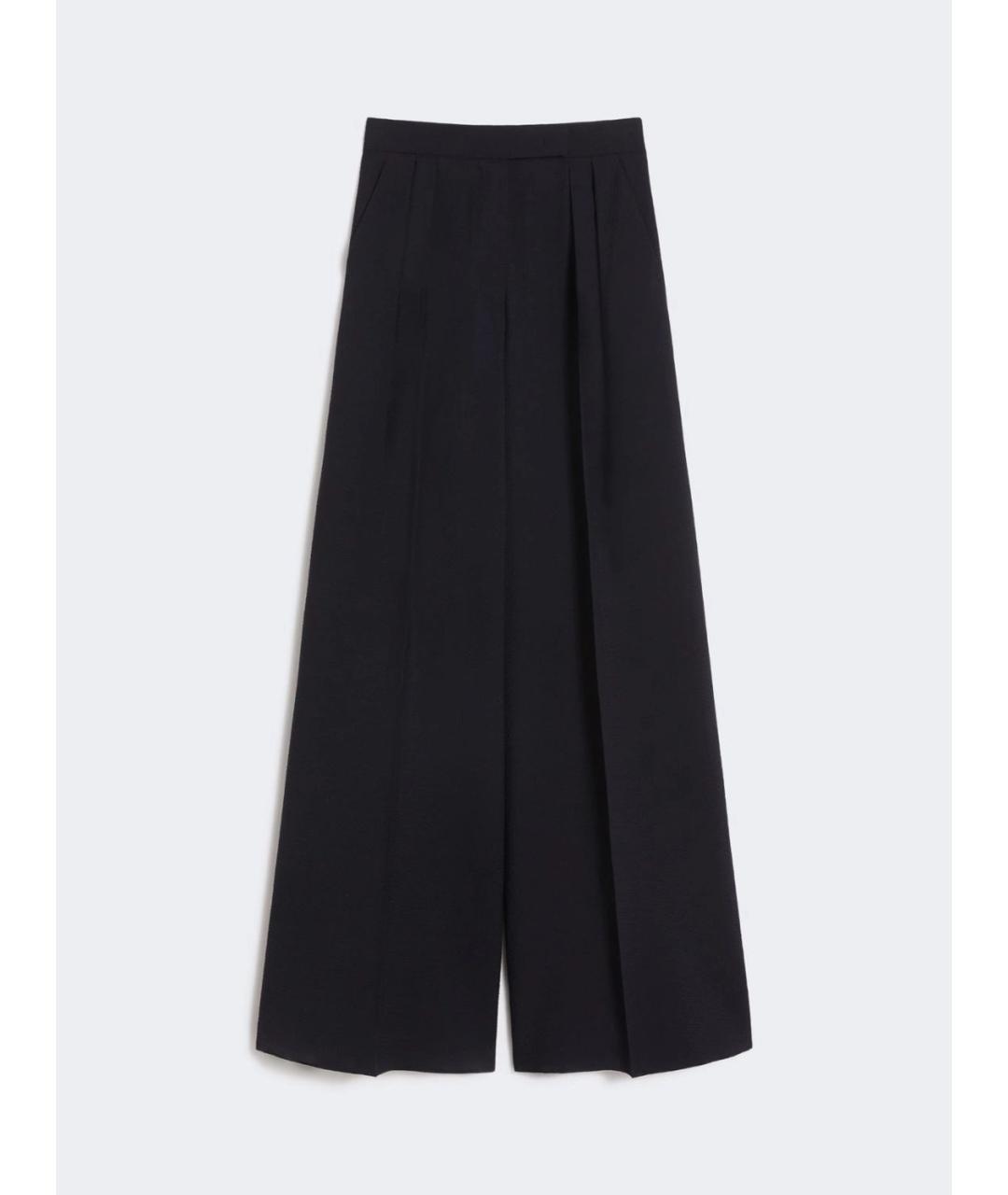 MAX MARA Черные шерстяные прямые брюки, фото 6
