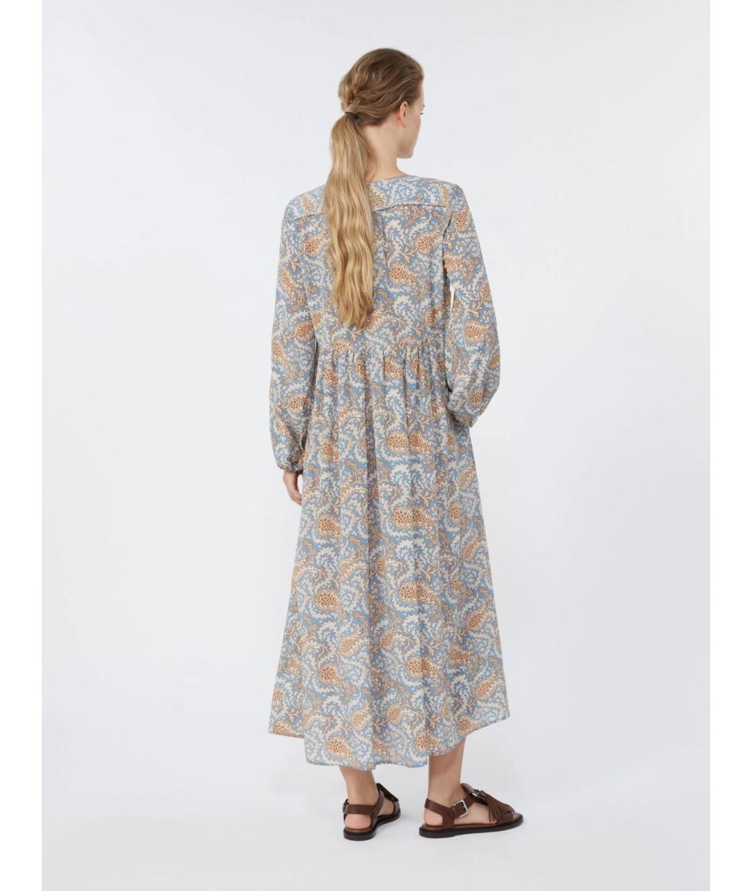 WEEKEND MAX MARA Синее шелковое повседневное платье, фото 4