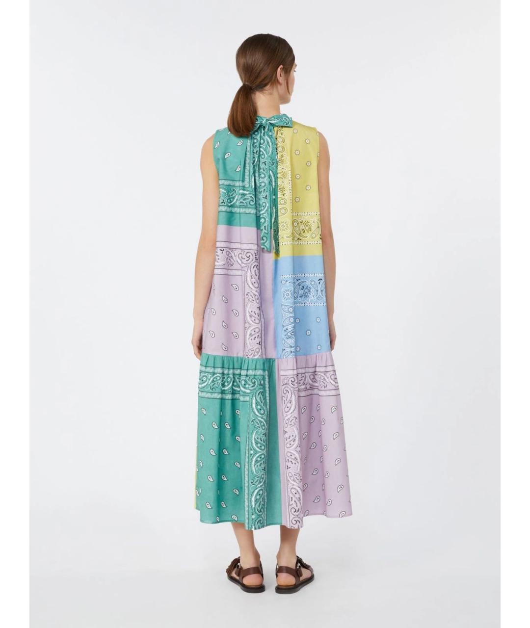 WEEKEND MAX MARA Мульти хлопковое повседневное платье, фото 4