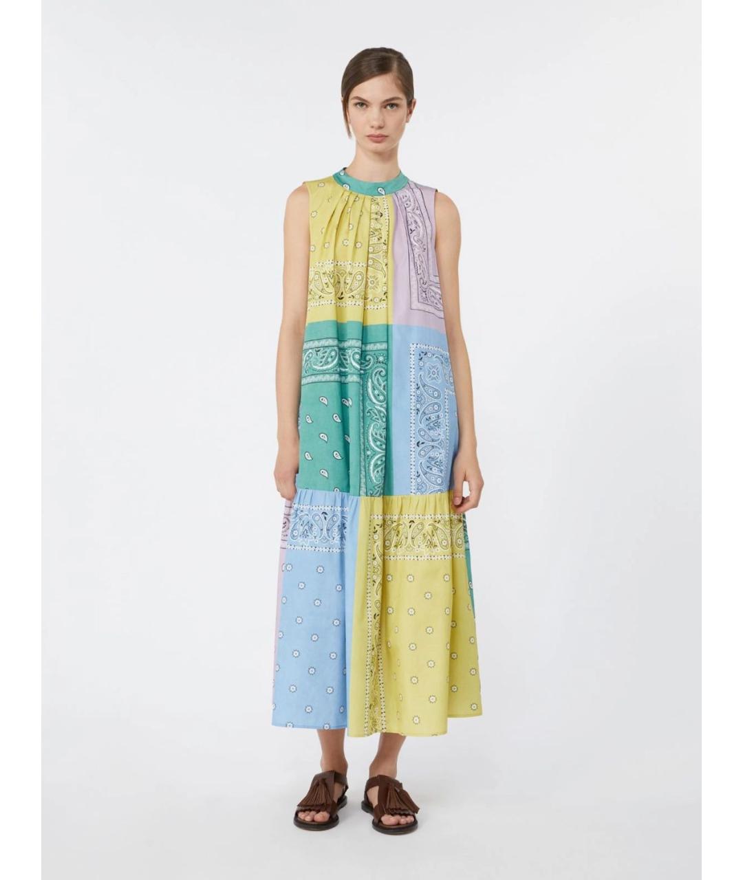 WEEKEND MAX MARA Мульти хлопковое повседневное платье, фото 3