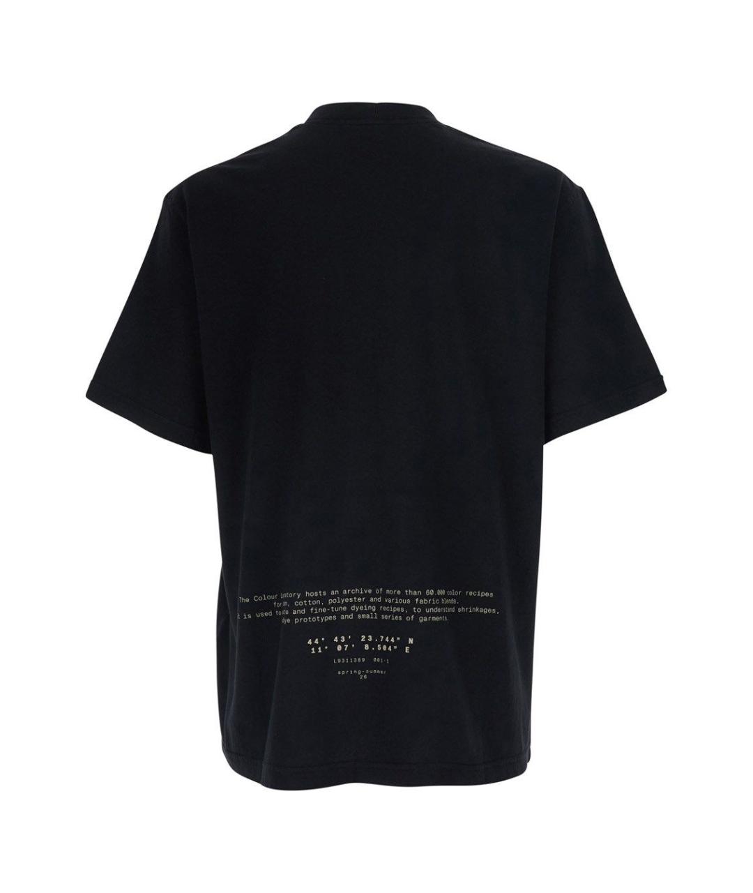 STONE ISLAND Черная хлопковая футболка, фото 2