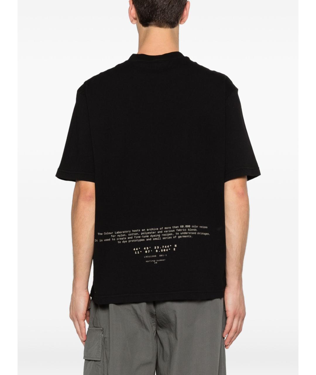 STONE ISLAND Черная хлопковая футболка, фото 4