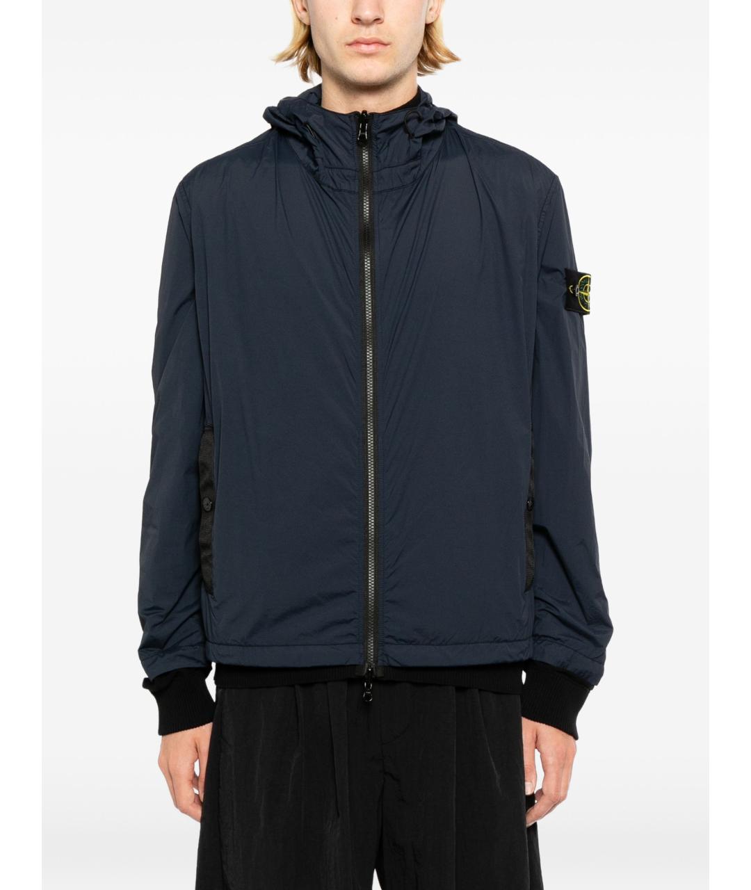 STONE ISLAND Темно-синяя хлопковая куртка, фото 4
