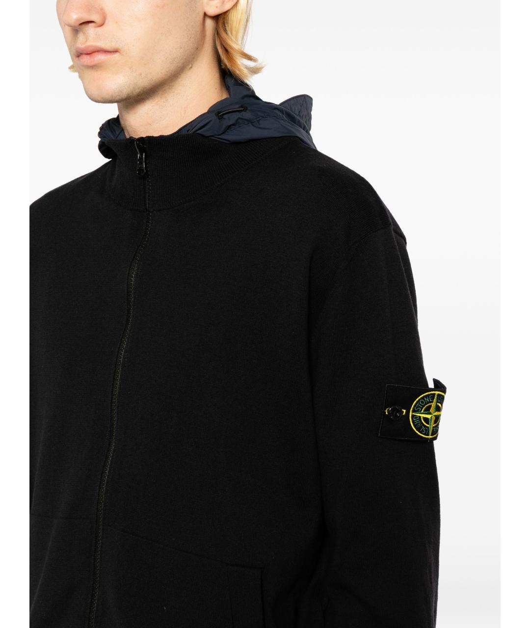 STONE ISLAND Темно-синяя хлопковая куртка, фото 2