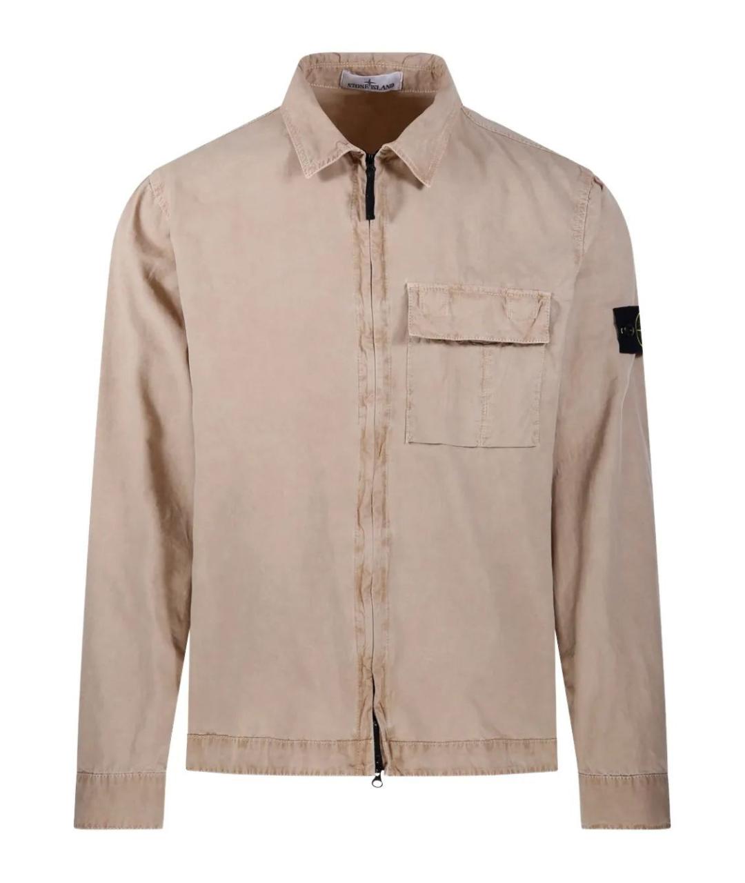 STONE ISLAND Бежевая хлопковая кэжуал рубашка, фото 1