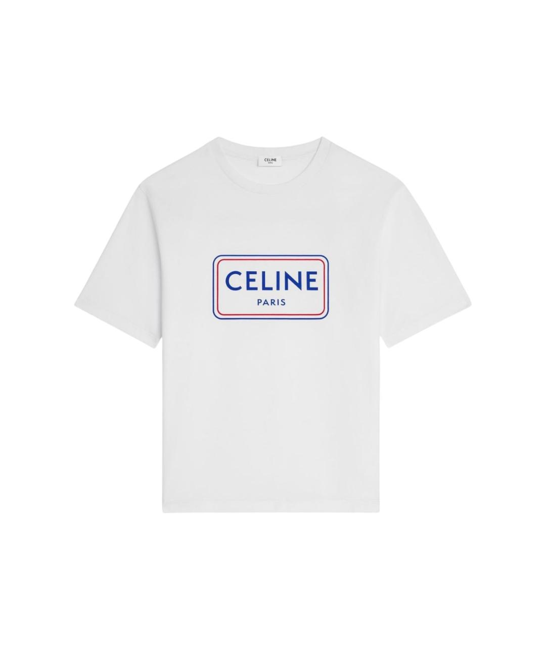 CELINE Белая хлопковая футболка, фото 1