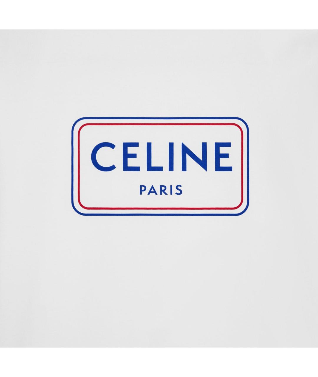 CELINE Белая хлопковая футболка, фото 4