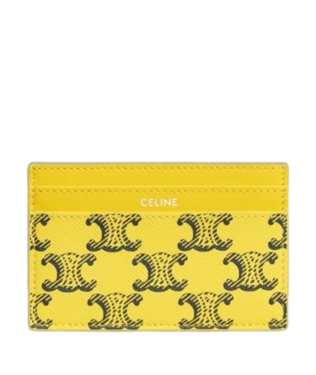 CELINE Желтый кожаный кардхолдер, фото 1