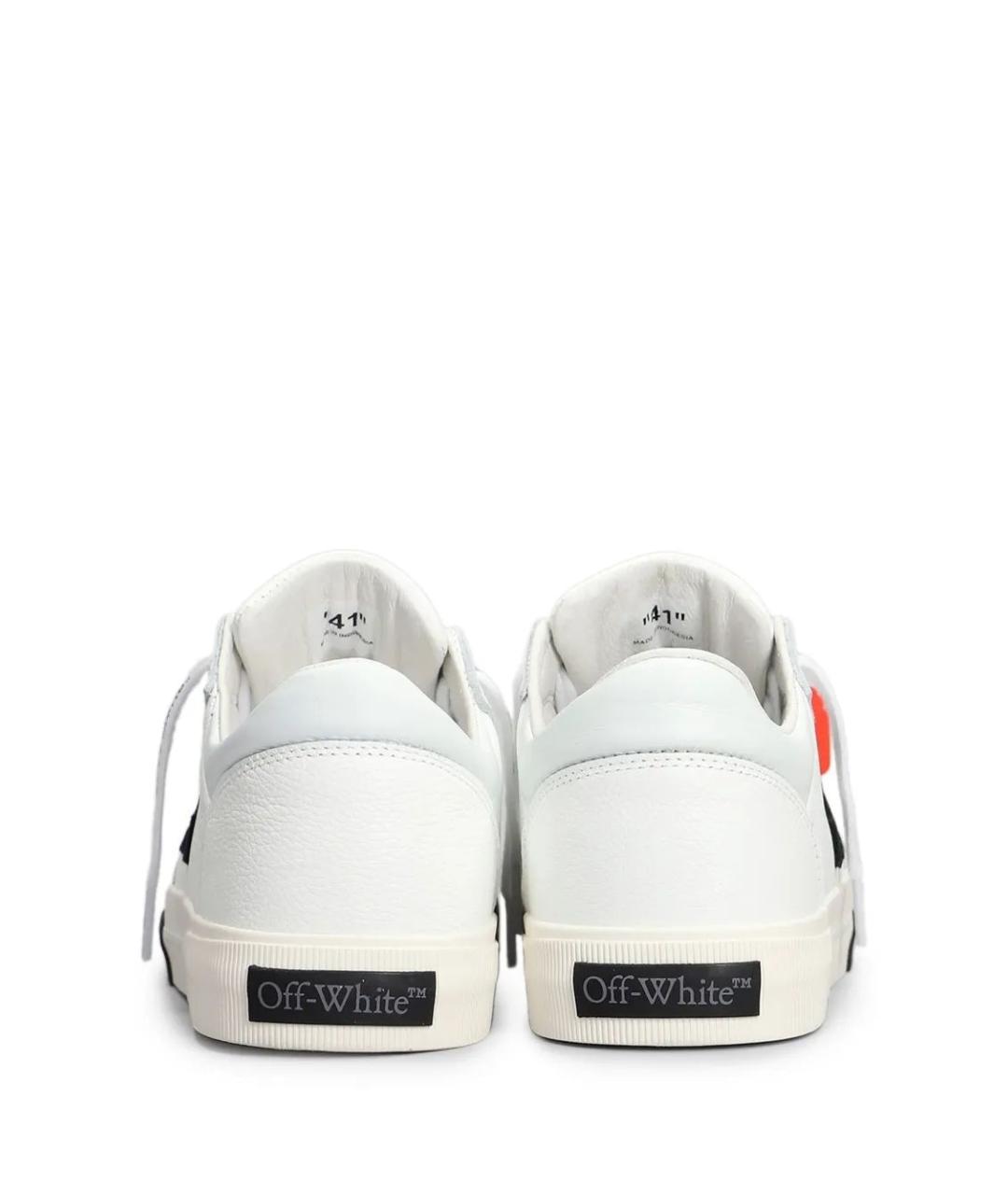 OFF-WHITE Белые кожаные низкие кроссовки / кеды, фото 4