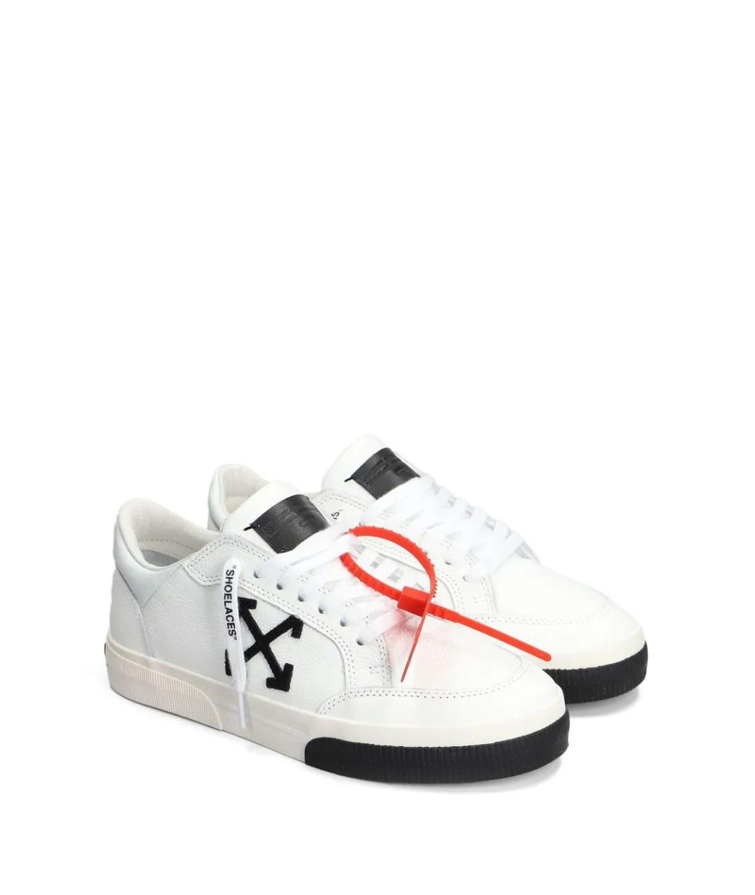 OFF-WHITE Белые кожаные низкие кроссовки / кеды, фото 3