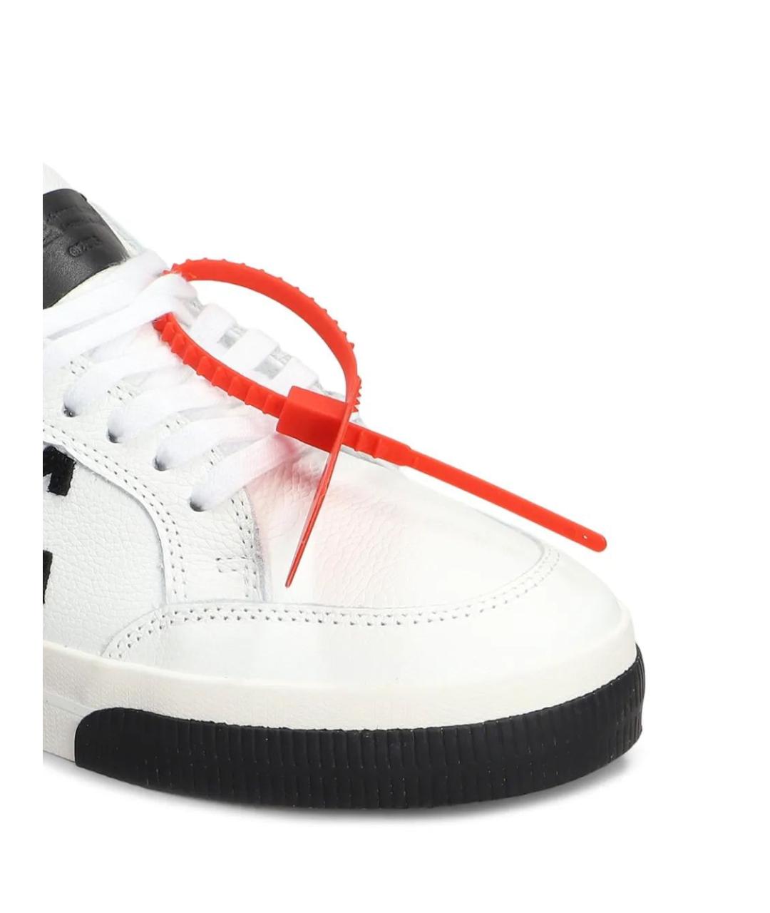 OFF-WHITE Белые кожаные низкие кроссовки / кеды, фото 5