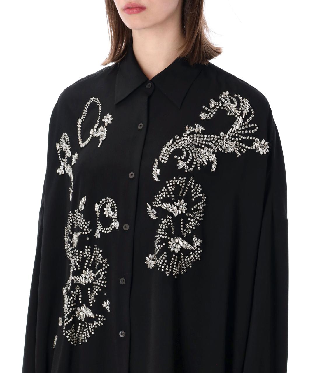 DRIES VAN NOTEN Черная полиэстеровая рубашка, фото 3
