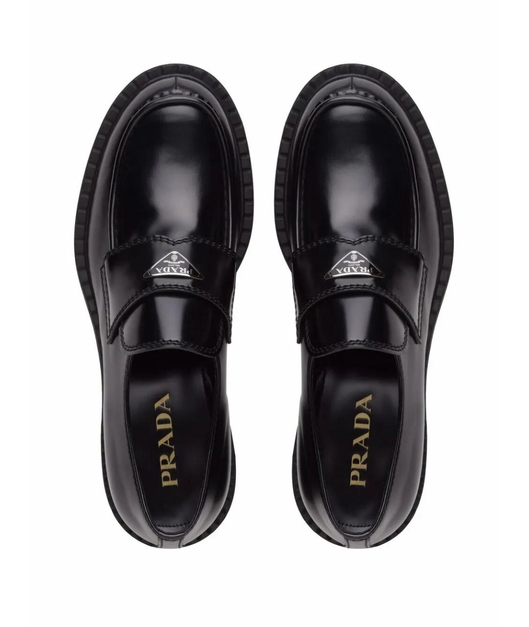 PRADA Черные кожаные лоферы, фото 5