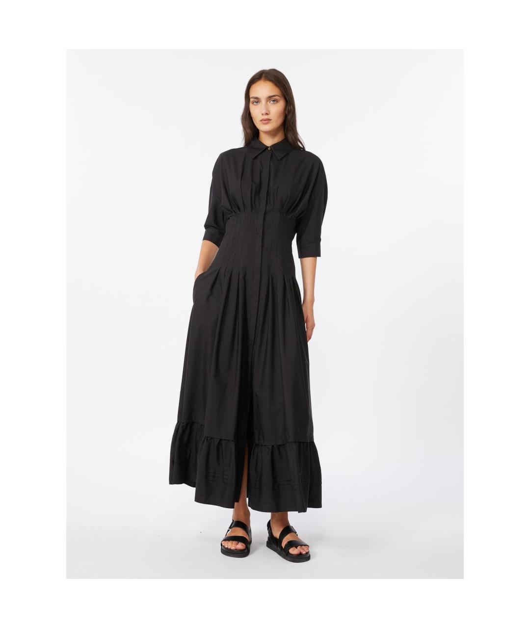 MAX MARA STUDIO Черное хлопковое повседневное платье, фото 6