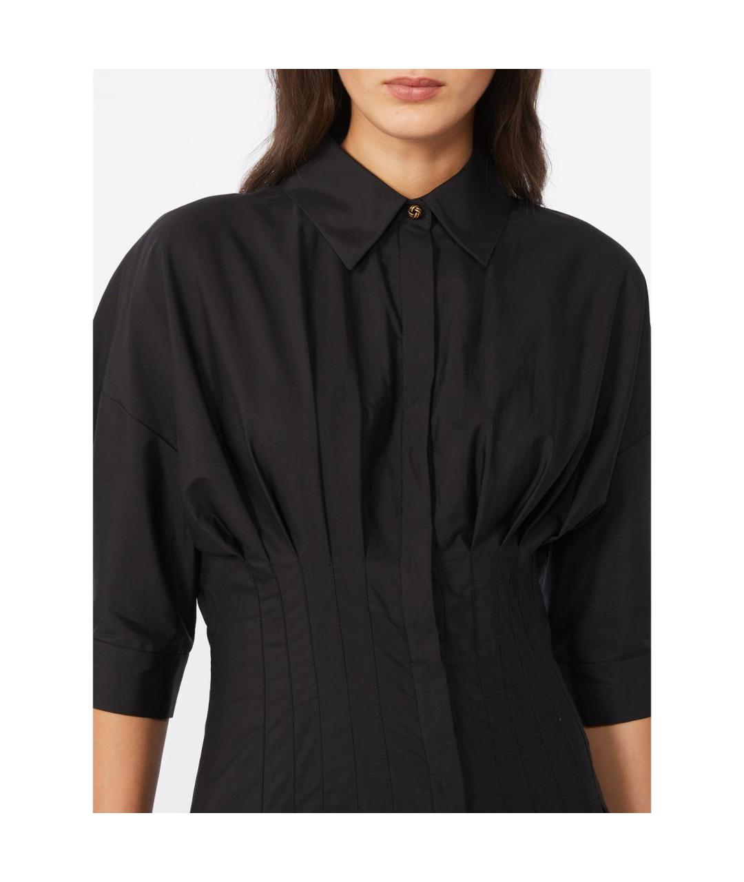 MAX MARA STUDIO Черное хлопковое повседневное платье, фото 3